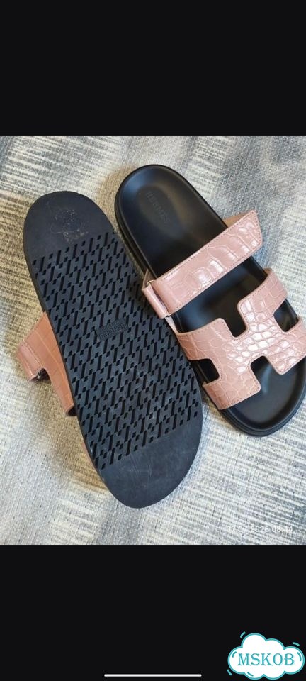 Шлепанцы Hermes крокодил фото 2