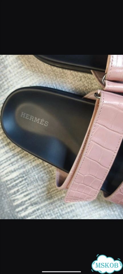 Шлепанцы Hermes крокодил фото 3