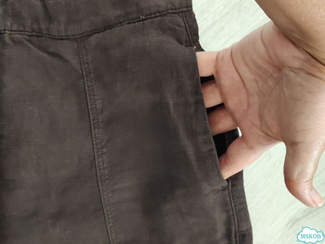 Льняные брюки кюлоты Massimo Dutti фото 7