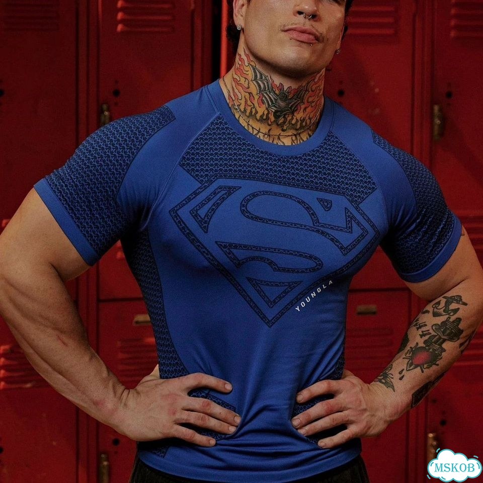 Футболка компрессионная YoungLA Superman рашгард фото 2