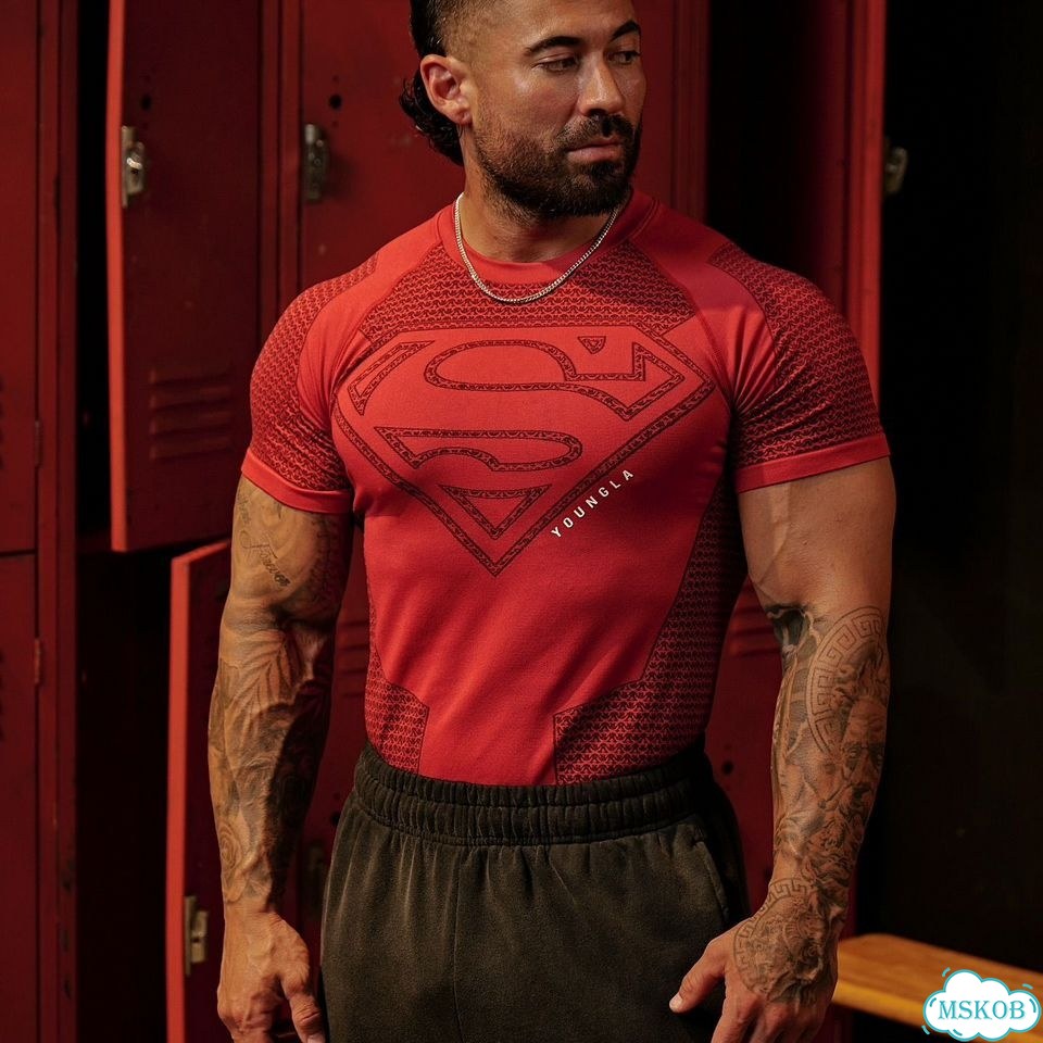 Футболка компрессионная YoungLA Superman рашгард фото 4