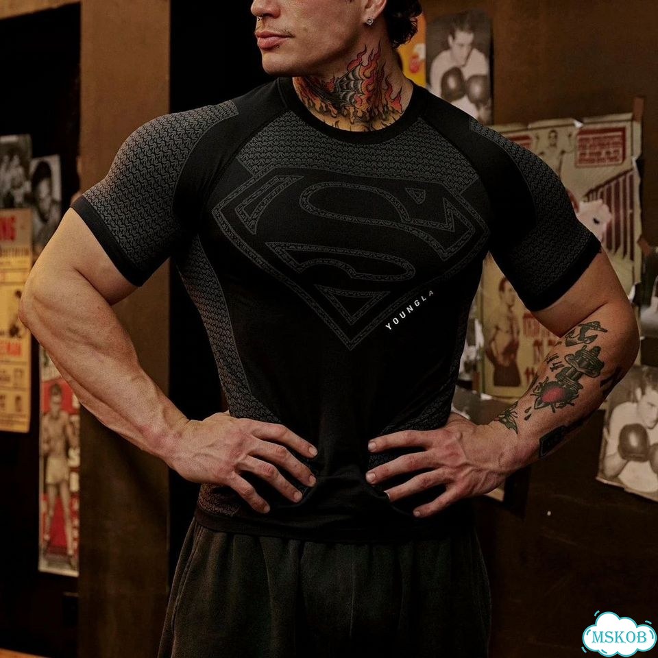 Футболка компрессионная YoungLA Superman рашгард фото 6