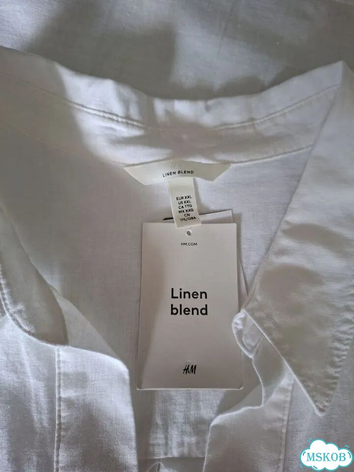 Рубашка H&M Швеция р 56,58,60 лён/хлопок новая фото 9