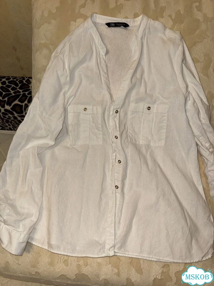 Льняная рубашка zara фото 2