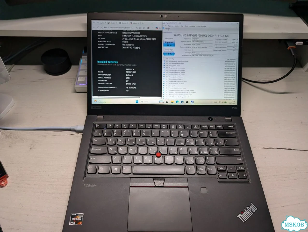 Thinkpad P14S Gen 2 Ryzen 5850U 16/512 фото 1