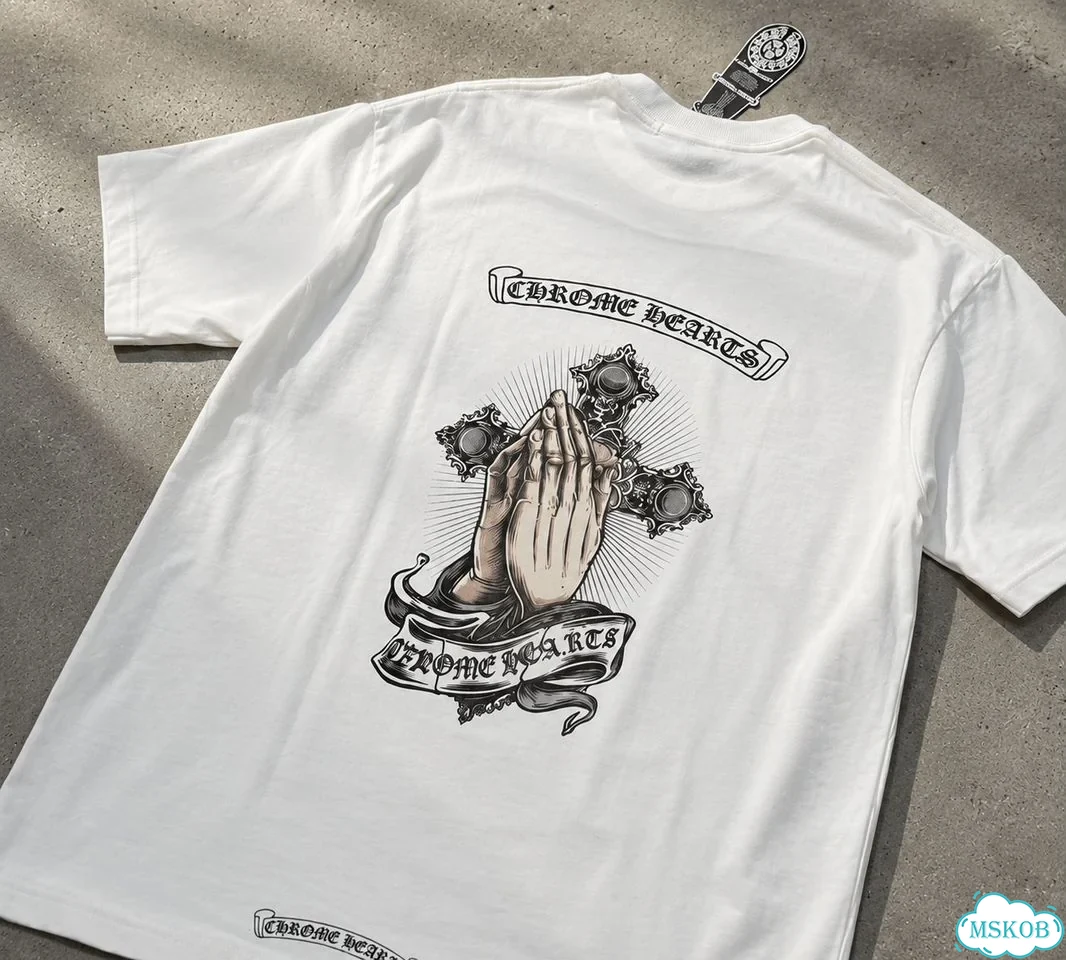 Футболка Chrome hearts hands relaxed fit белая фото 2
