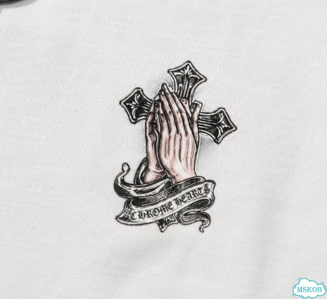 Футболка Chrome hearts hands relaxed fit белая фото 5