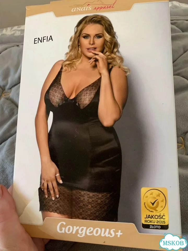 Комбинация пеньюар Anais черная 3xl-4xl фото 1