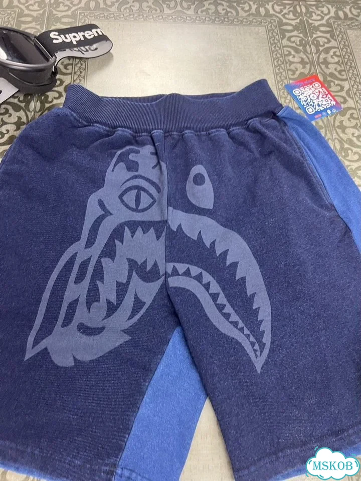 Шорты Bape Tiger Shark Indigo синии фото 5