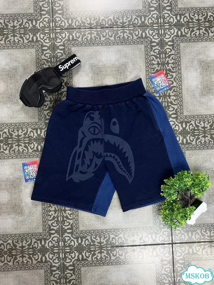 Шорты Bape Tiger Shark Indigo синии фото 9