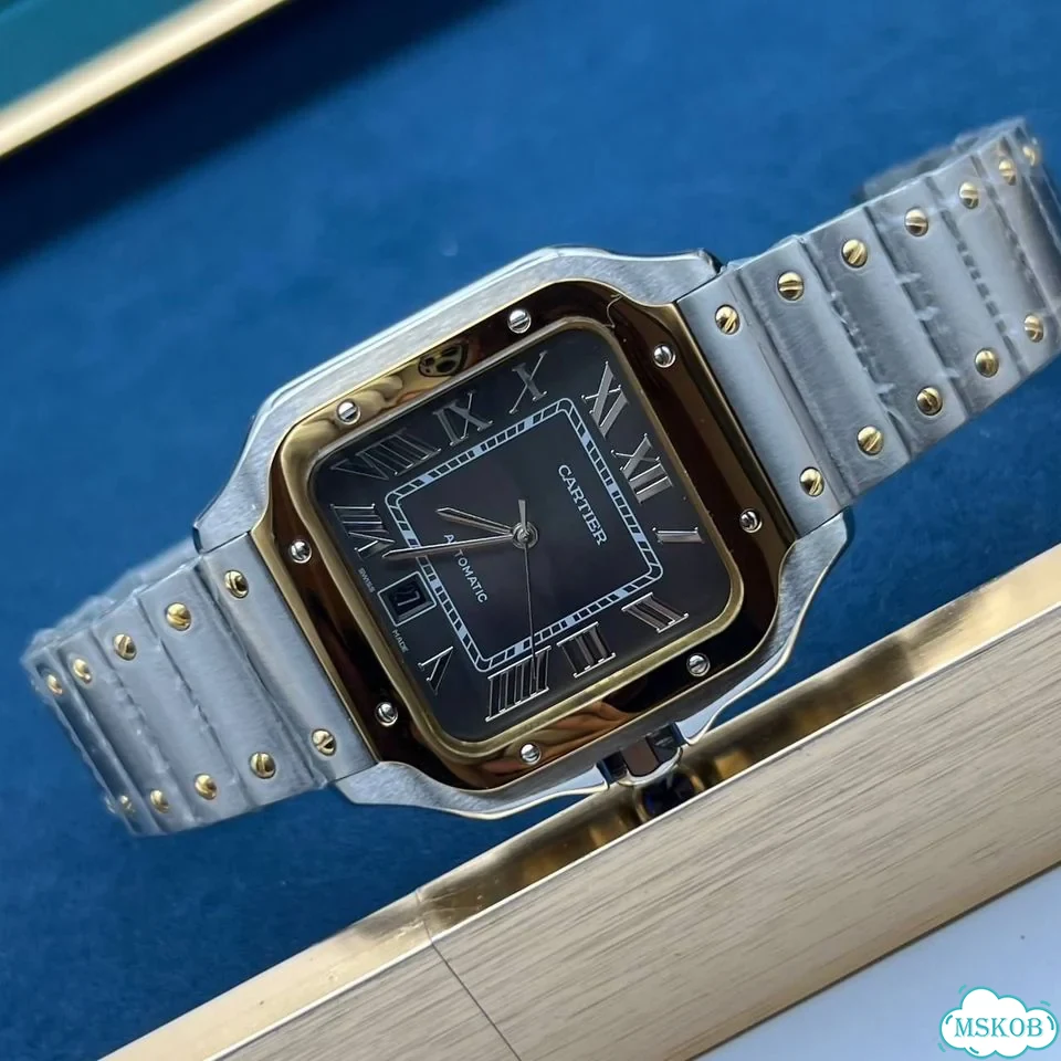 Часы мужские Cartier Santos Gold фото 9