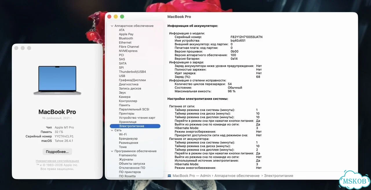 MacBook Pro 16 M1 32GB 54 цикла Silver фото 2