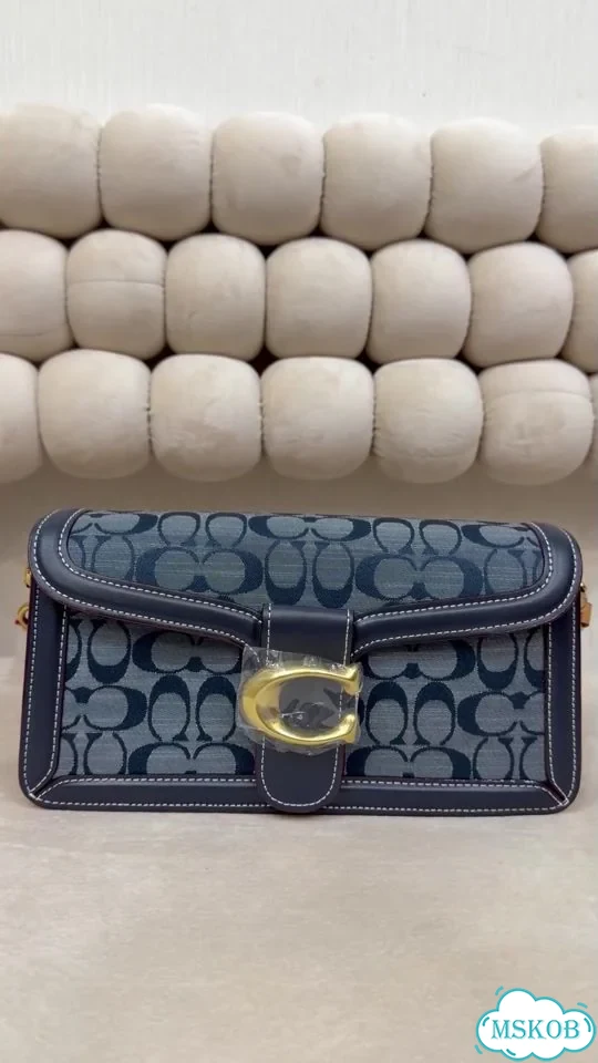 Сумка женская натуральная кожа Coach синий фото 1