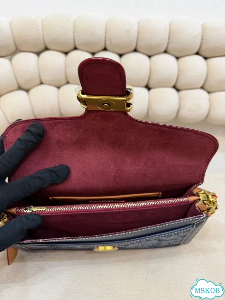 Сумка женская натуральная кожа Coach синий фото 10