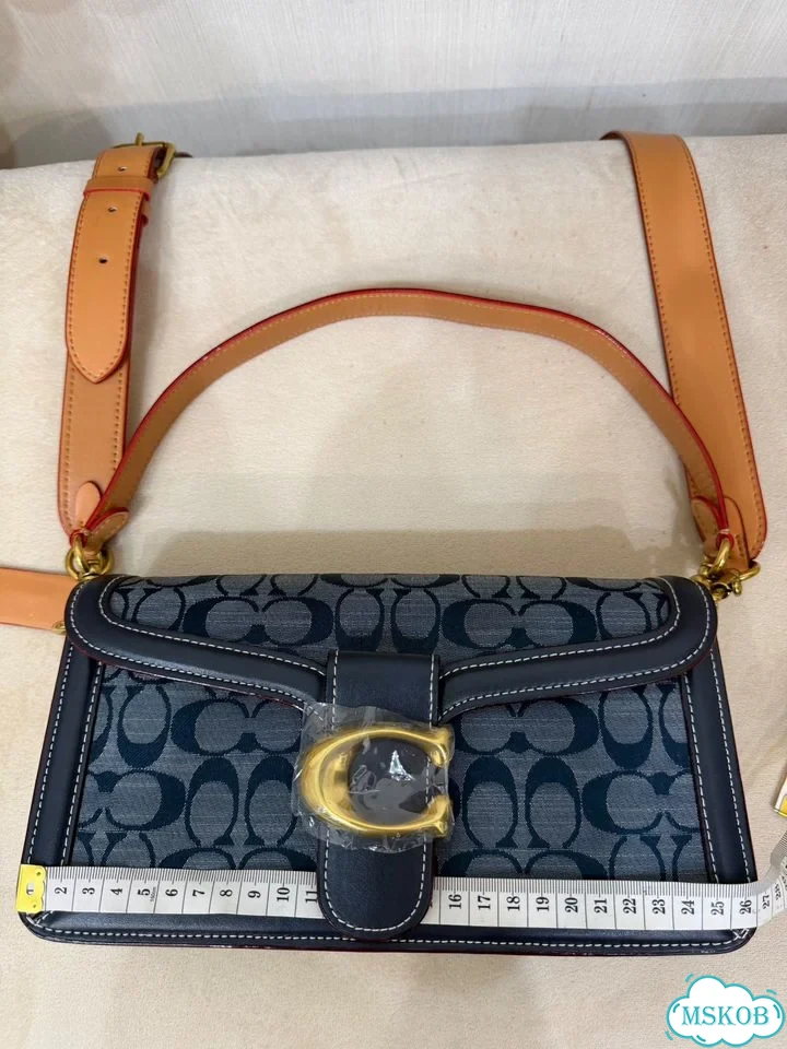 Сумка женская натуральная кожа Coach синий фото 11