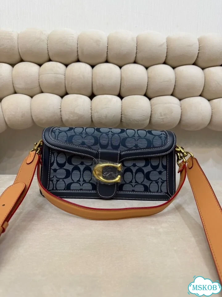Сумка женская натуральная кожа Coach синий фото 5