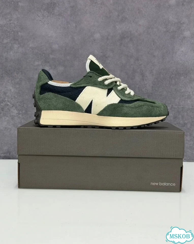 Кроссовки NEW balance 327 зеленые фото 1