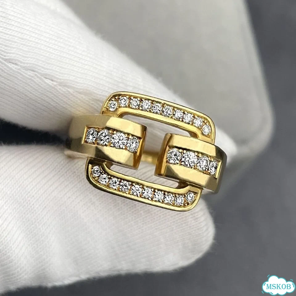 Золотое крупное кольцо Chopard бриллианты 0,53Ct фото 7