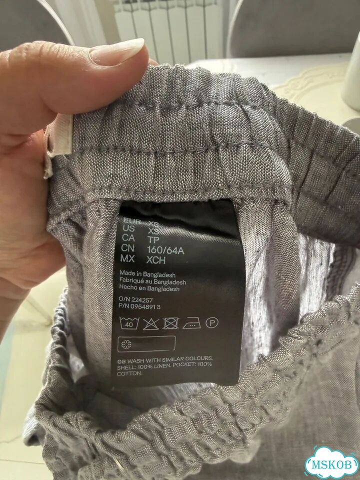 Льняные брюки женские H&M р. 40-42 (XS) фото 3