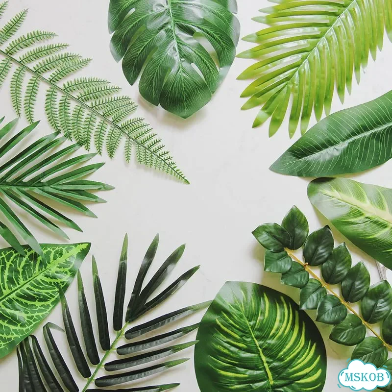 Искусственные листья монстеры, 58 см, зелёные, Te Da Hao Su Jiao фото 5