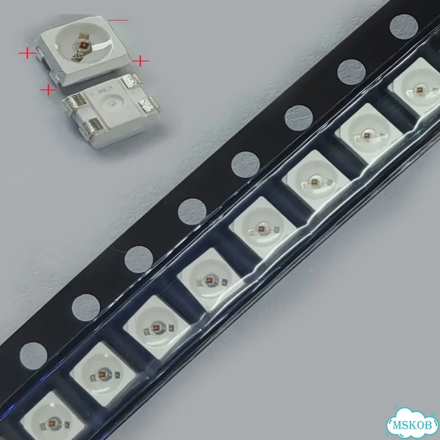 200шт. 3528 оранжевый LED 4-контактный Anode фото 2