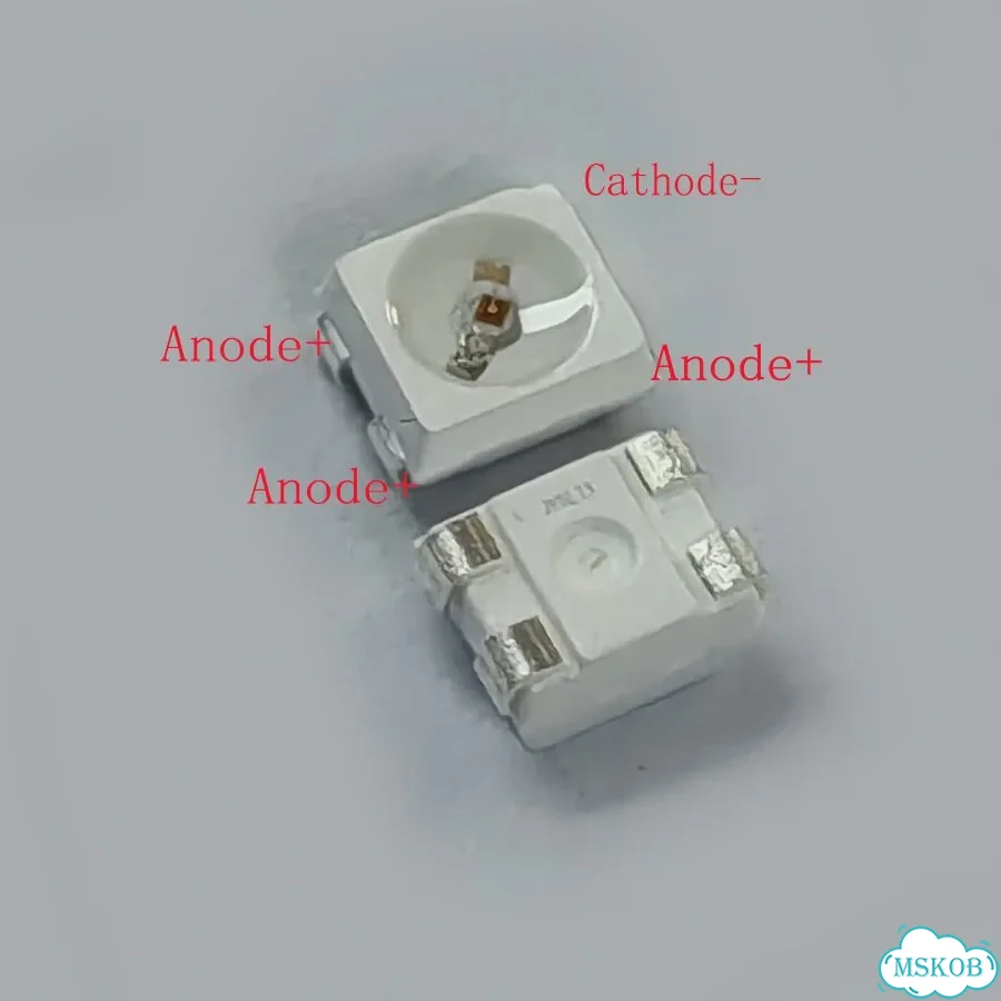 200шт. 3528 оранжевый LED 4-контактный Anode фото 3