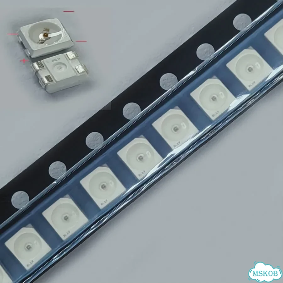 200шт. 3528 оранжевый LED 4-контактный Anode фото 4