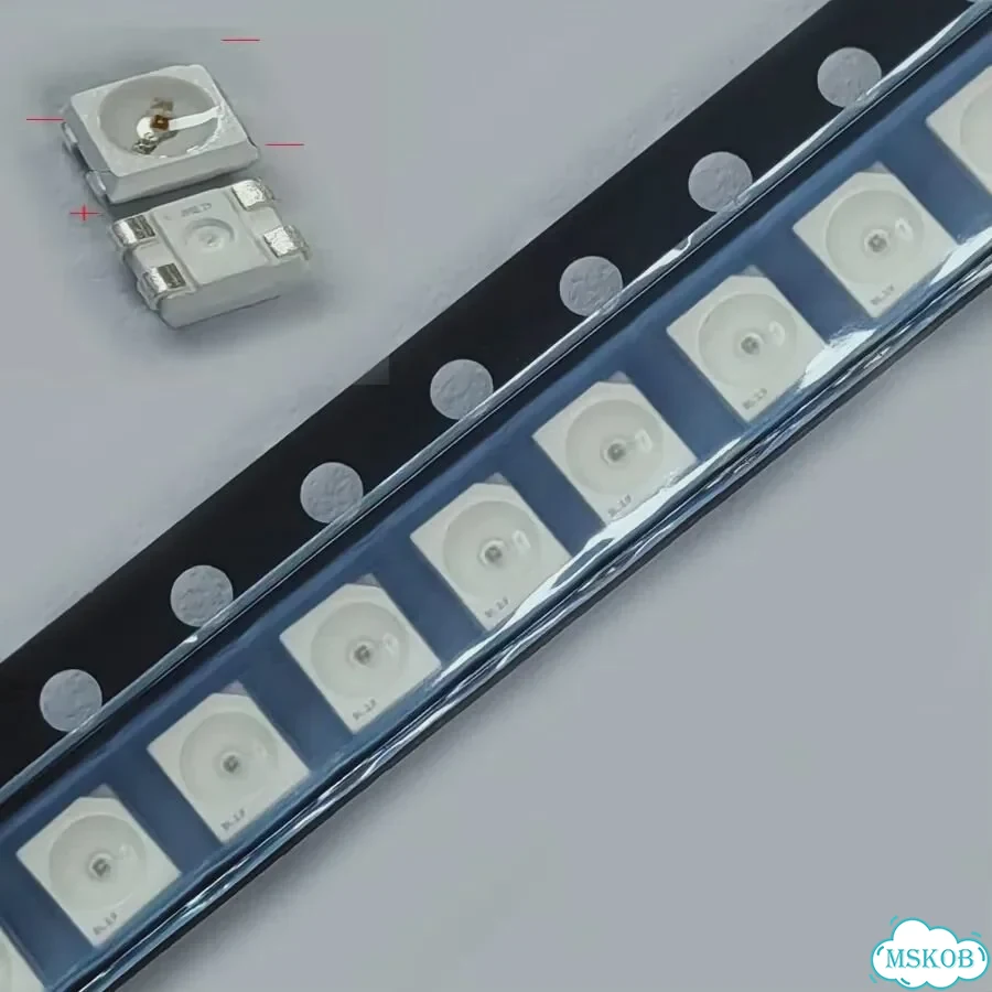 200шт. 3528 оранжевый LED 4-контактный Anode фото 6