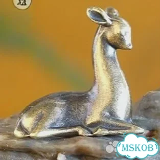 Миниатюрная бронзовая статуэтка крокодила фото 1