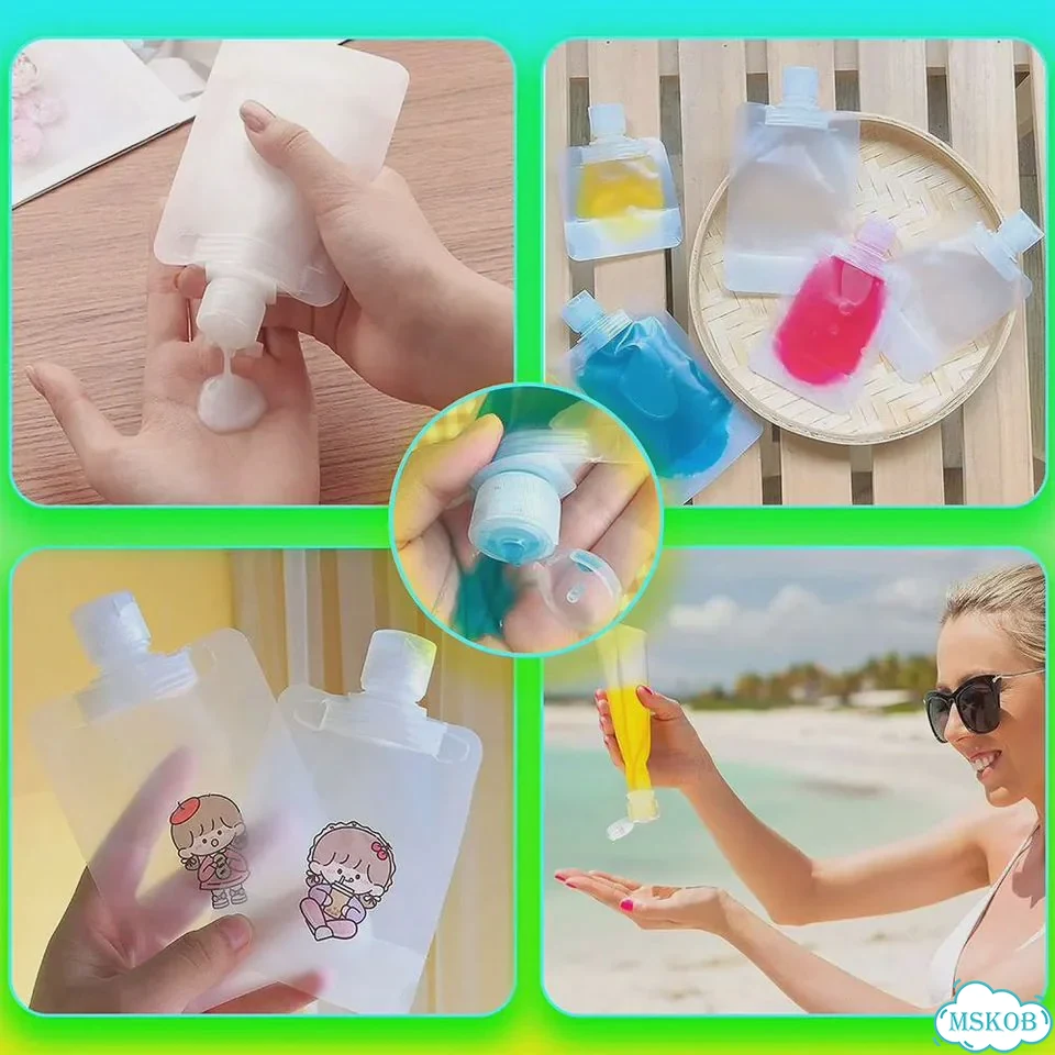 Многоразовые пакеты-диспенсеры для лосьона 30/50/100 мл 50ml 5pcs фото 3
