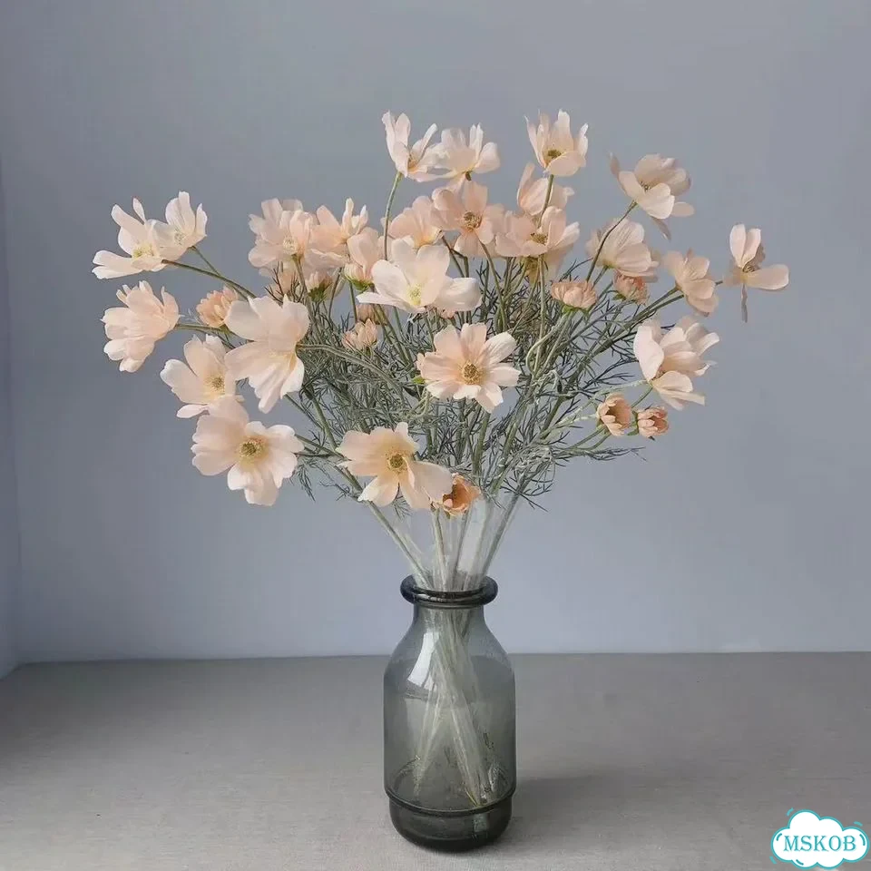 Искусственные ромашки шелковые 60 см Розовый, Light pink фото 4