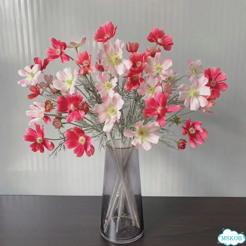 Искусственные ромашки шелковые 60 см Розовый, Light pink фото 6