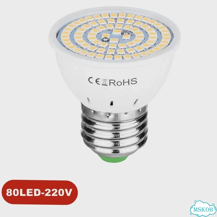 Светодиодная лампа Aswesaw GU10 220В 4-8Вт 80LED-220V, E27, white light фото 1