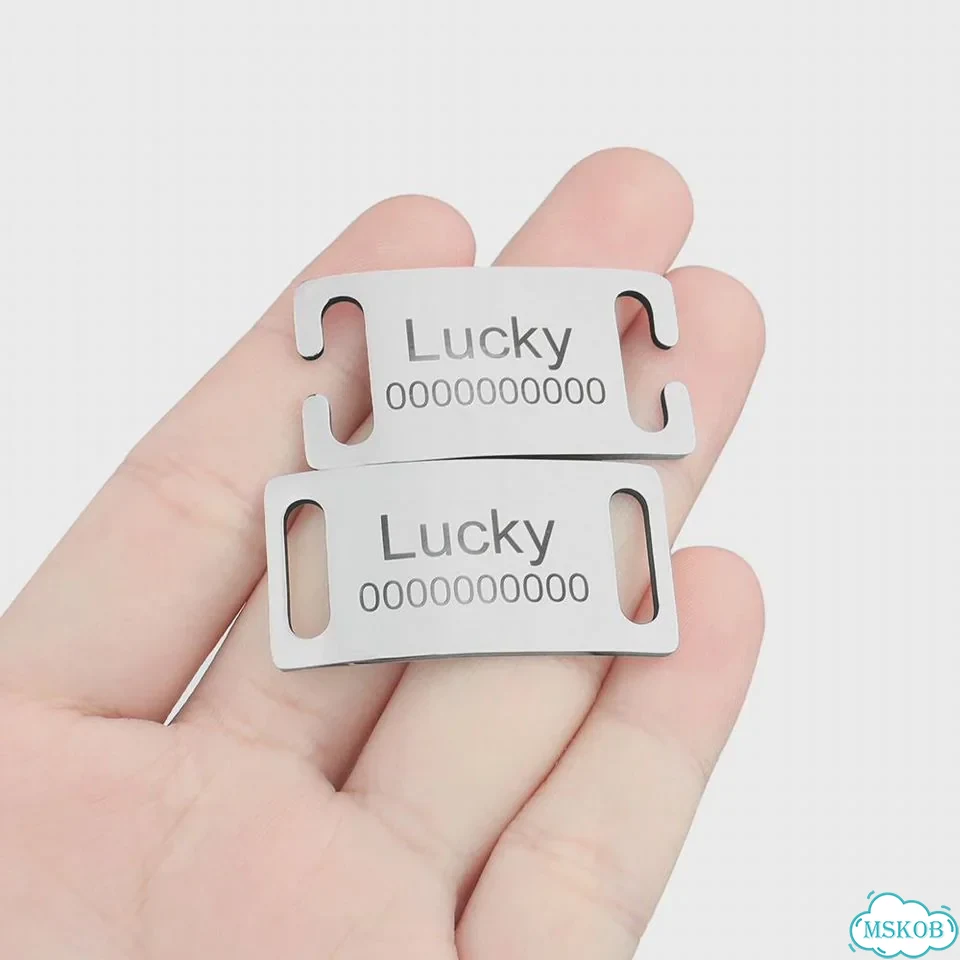 Идентификационная бирка для собаки Cuperay Белый, XS 34.8X15mm, B Open Silvery фото 4