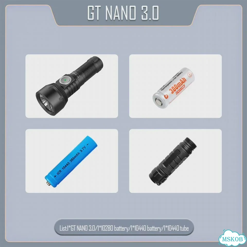 Lumintop GT nano 3.0 фонарик алюминиевый USB-C Black 10440 Set фото 1