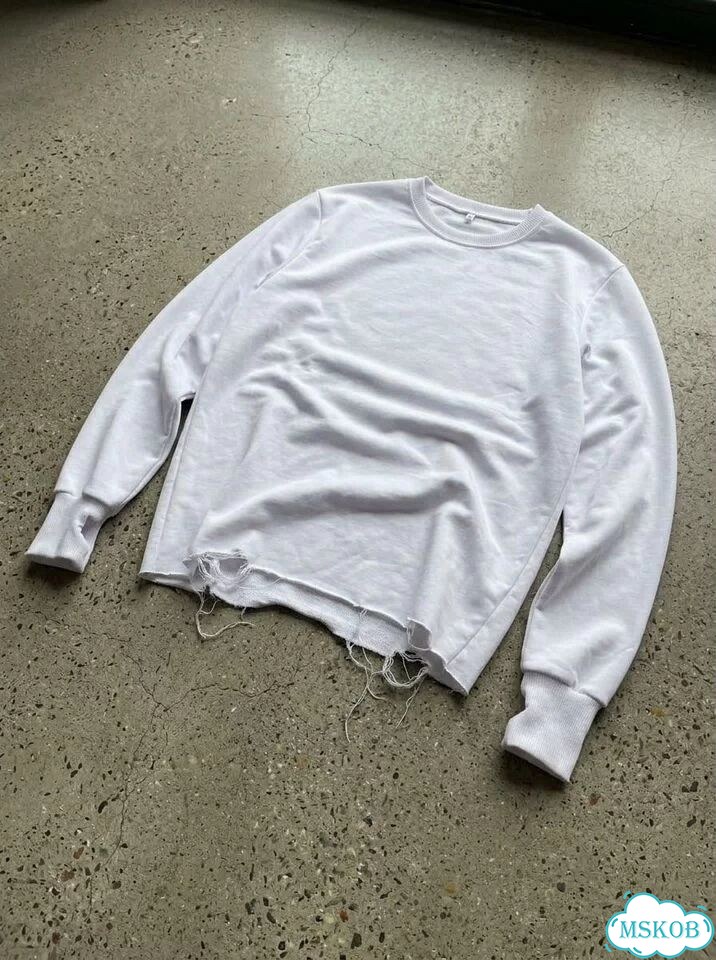 Белый гранж лонгслив y2k Maison Margiela Number 9 фото 1