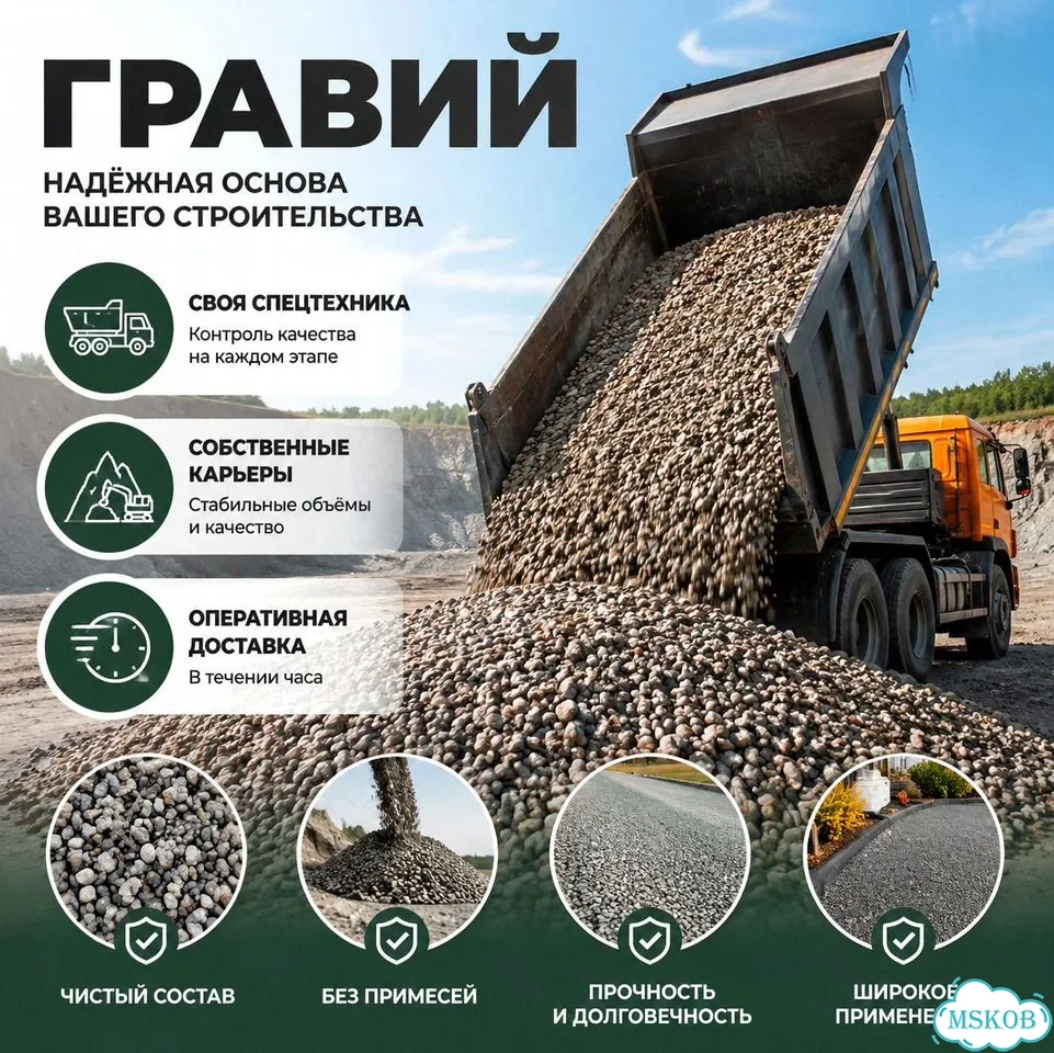 Щебень гравийный вторичный гранитный фото 1