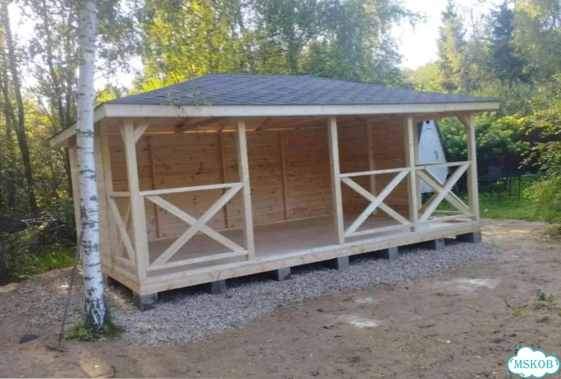 Беседки из сосны с установкой 4х5 фото 1