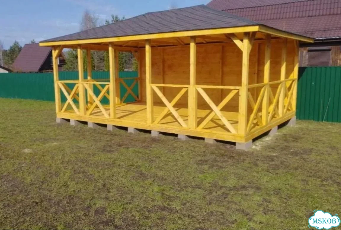 Беседки из сосны с установкой 4х5 фото 8