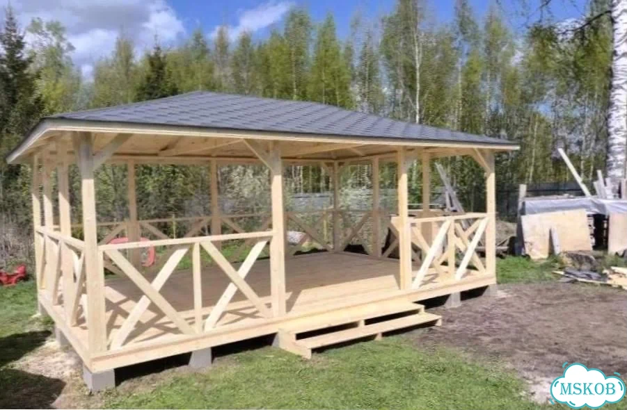 Беседки из сосны с установкой 4х5 фото 9