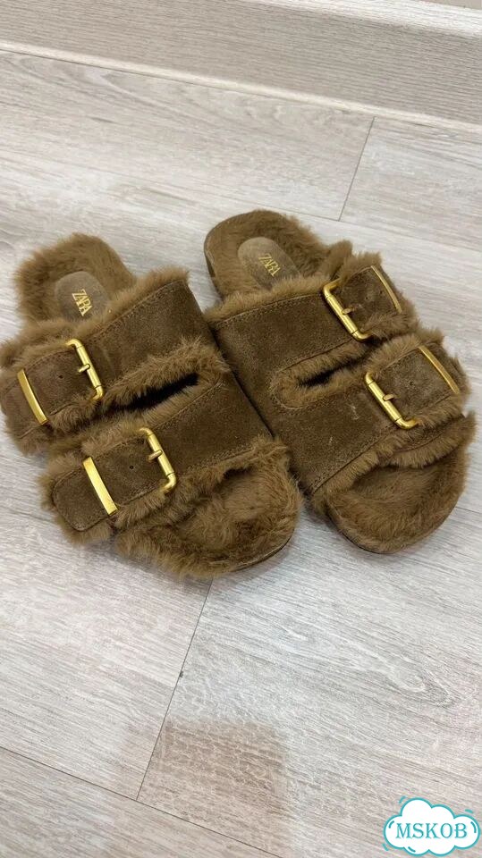 Меховые сандалии zara фото 1