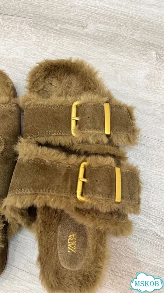 Меховые сандалии zara фото 4