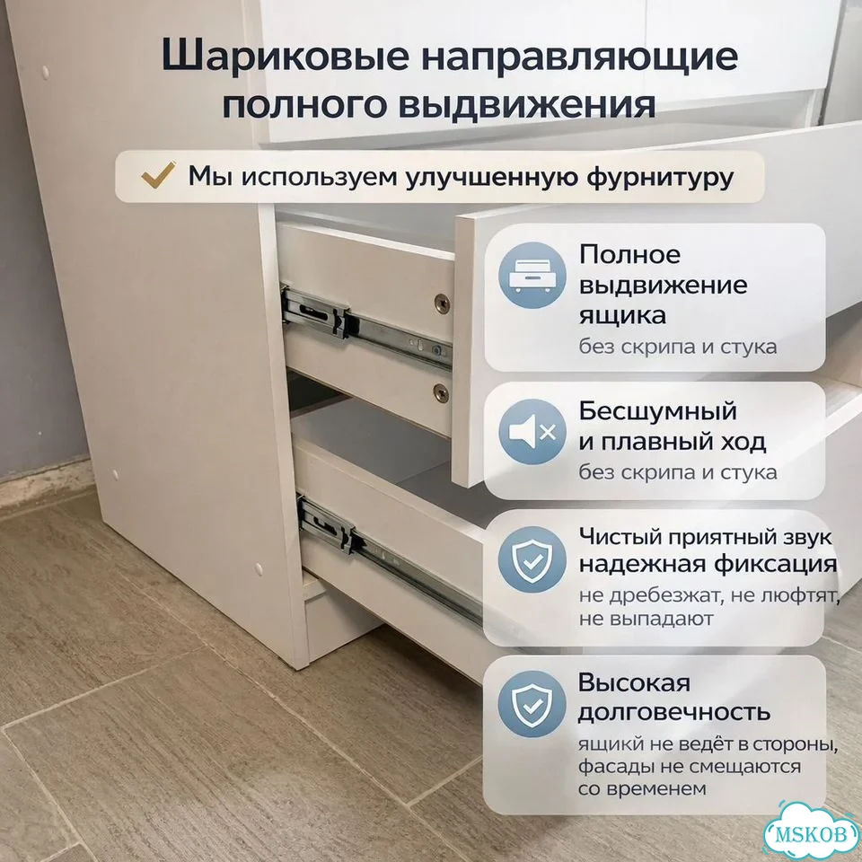 Шкаф распашной двухстворчатый с ящиками фото 3