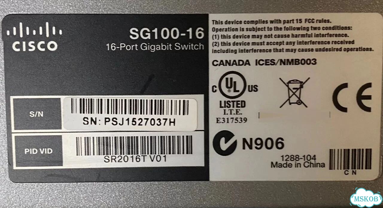 Коммутатор Cisco SG100-16 фото 1