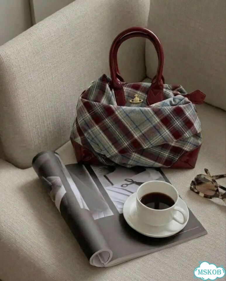 British punk chic сумка Vivienne Westwood тартан фото 1