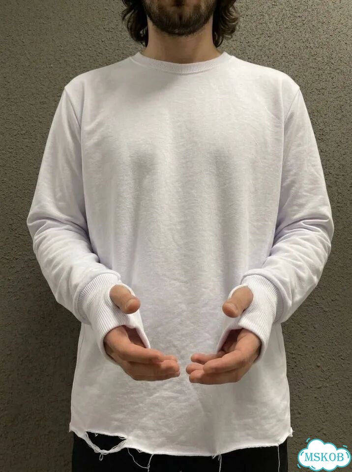 Лонгслив Raw Hem White y2k Acne Studios Number 9 фото 2
