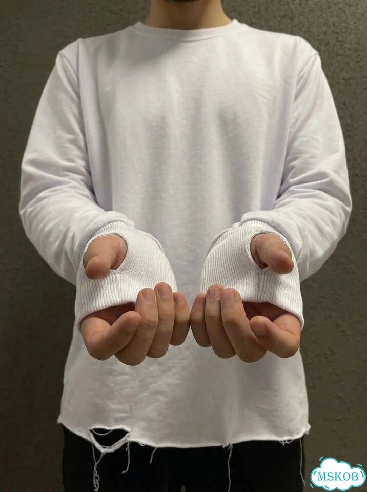 Лонгслив Raw Hem White y2k Acne Studios Number 9 фото 3