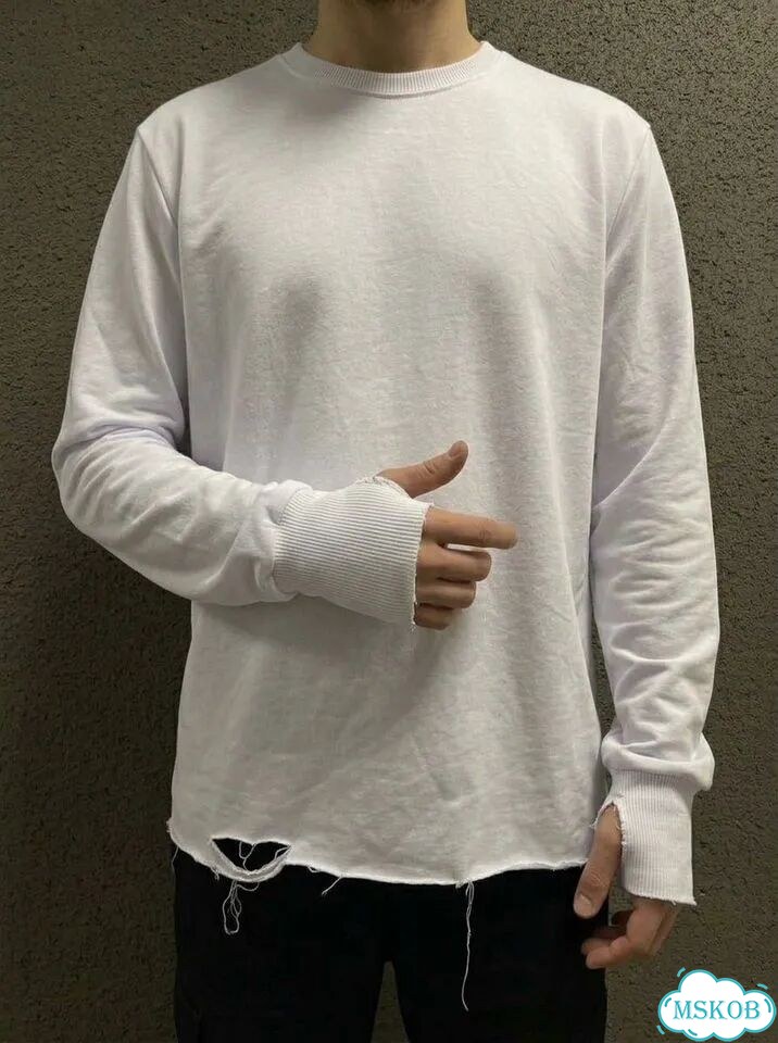 Лонгслив Raw Hem White y2k Acne Studios Number 9 фото 5