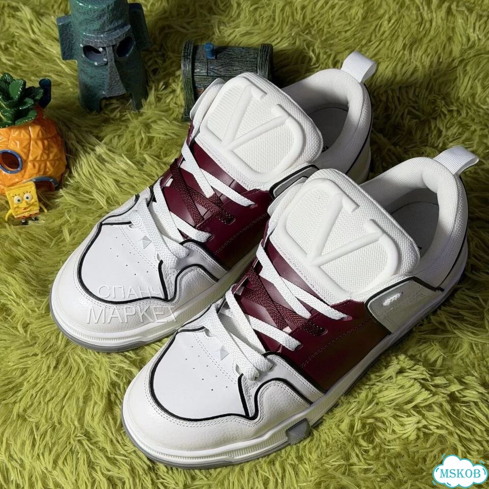 Кеды Valentino garvani open skate burgundy фото 3