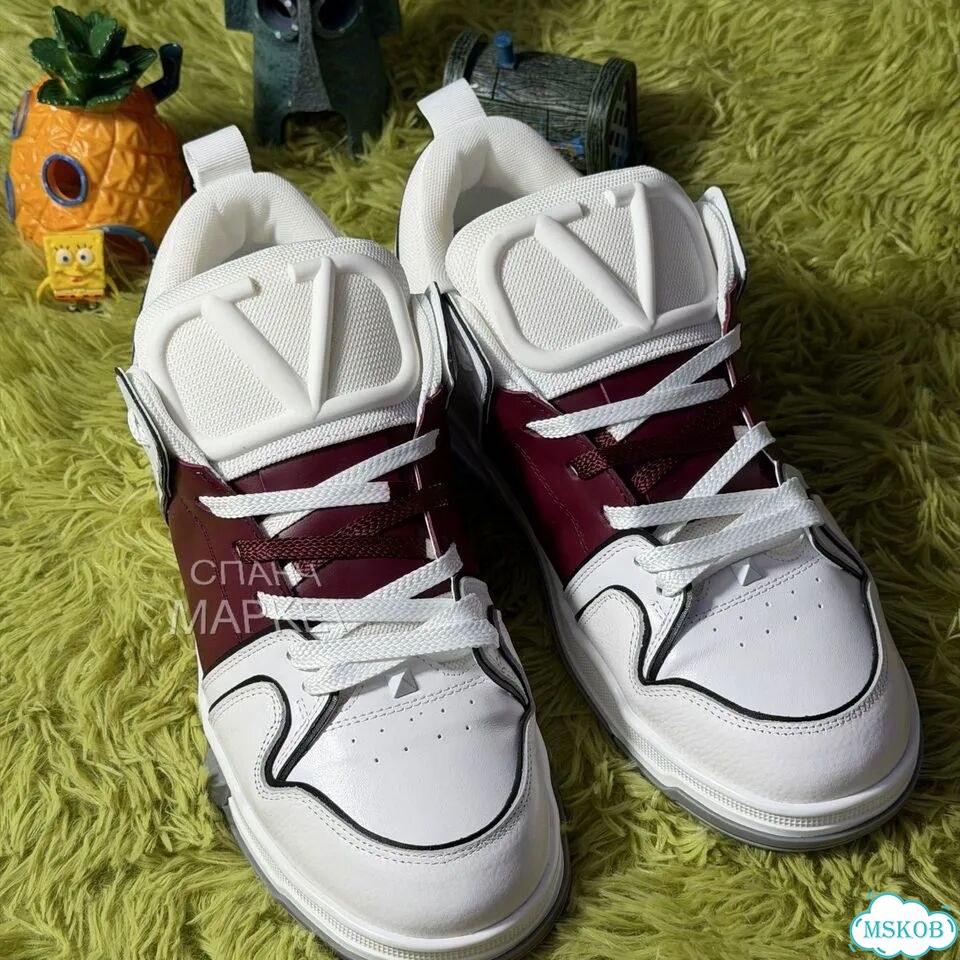 Кеды Valentino garvani open skate burgundy фото 4